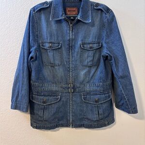 Vintage Bali Lauren (Ralph Lauren) Denim Jacket Sz M Front Zip Pockets